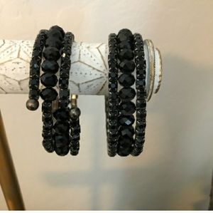 Stunning vintage Black Crystal  bracelets